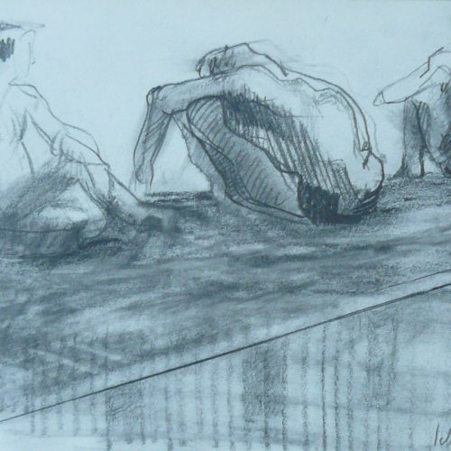 Bild Volker Schultheis | Sitzende am Strand mit Zaun