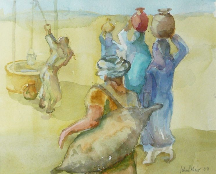 Bild Volker Schultheis | Wasserholen am Brunnen