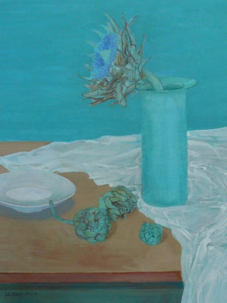 Bild Volker Schultheis | Artischockenblüte mit Tischtuch