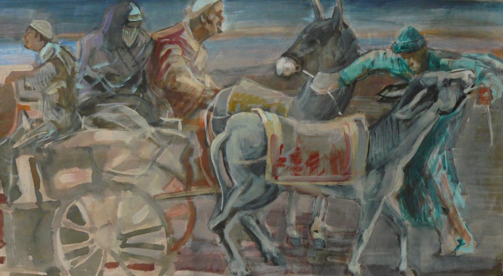 Bild Volker Schultheis | Familie auf Eselskarren