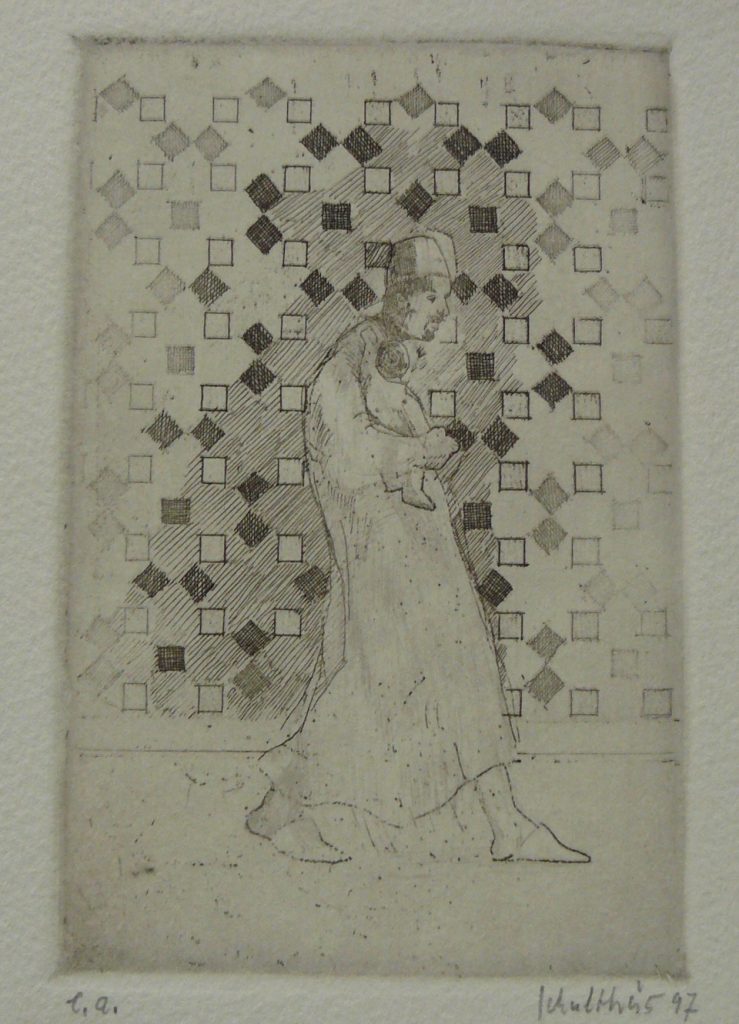 Bild Volker Schultheis | Mann vor Mosaik