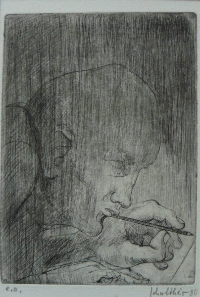 Bild Volker Schultheis | Selbstportrait mit Stift