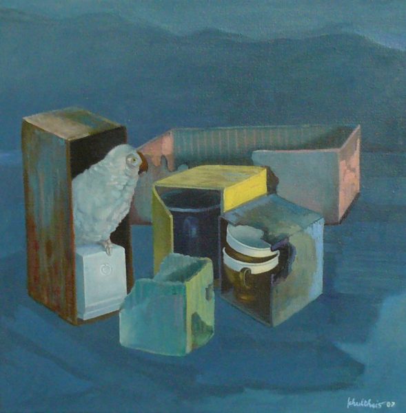 Bild Volker Schultheis | Abgebrannte Schachteln mit Vogel